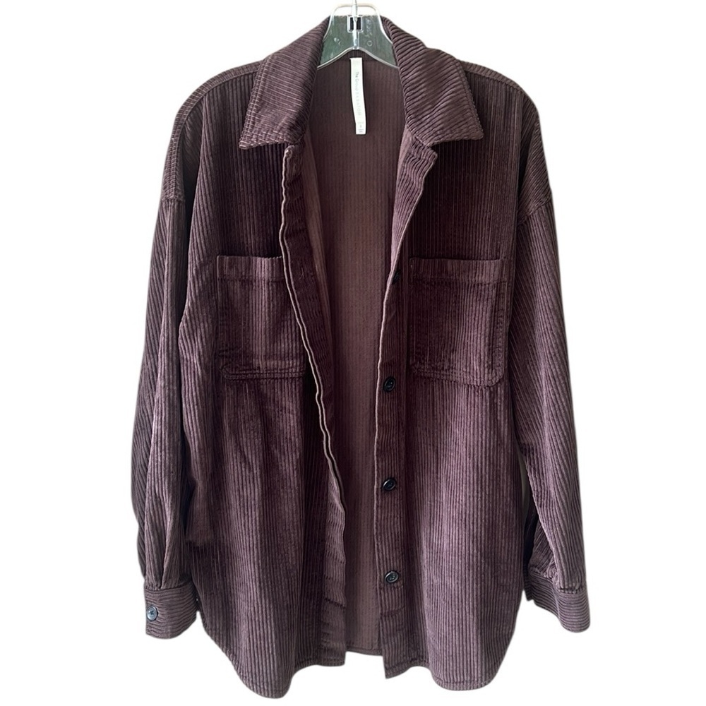 Aritzia the Group by Babaton Sz S Graydon Shirt Corduroy Rich Mocha Brown - Picture 11 of 12